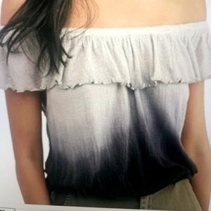 NWT Free People Cora Lee Ombré Nightfall Combo Off the Shoulder Blouse Sz. Large